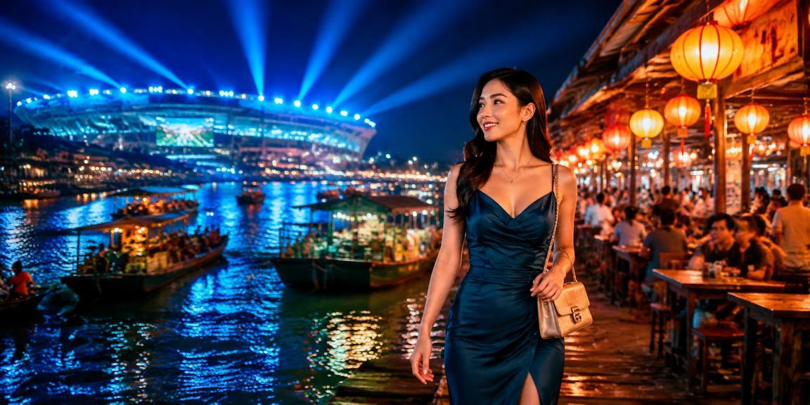 Cảnh chợ đêm Cần Thơ nhộn nhịp bên khu vui chơi giải trí
