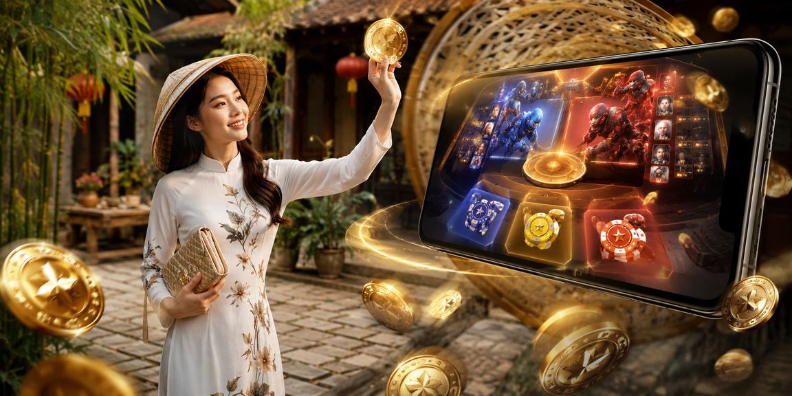 Người dùng tại Ninh Bình đội nón lá theo dõi cược esports trên điện thoại
